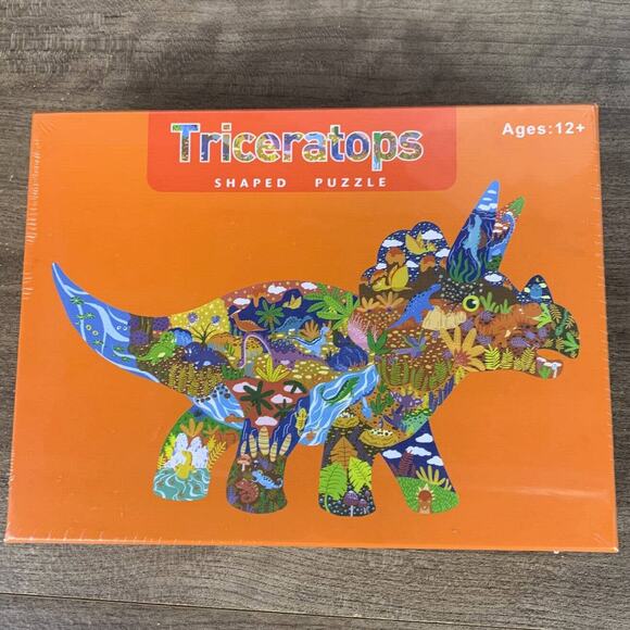 Jigsaw Puzzles for Kids Adults 150 Pieces Unique Shaped Dinasour Triceratop - Picture 8 of 11